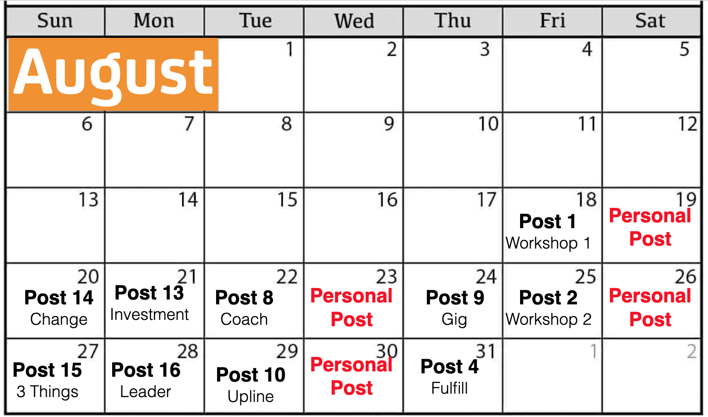 BYOB Workshop Network Marketing Aug Calendar