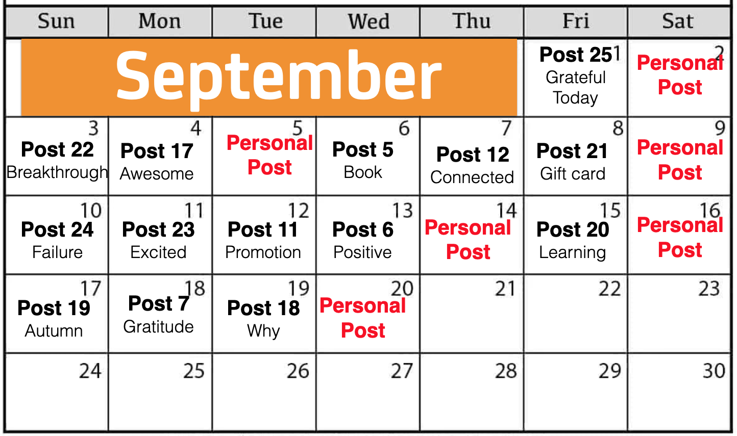 BYOB Workshop Network Marketing Sept Calendar